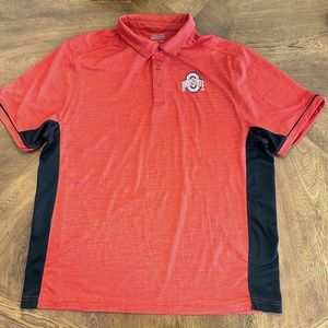 Ohio‎ State Buckeye Red and Black Dry Fit Polo Shirt Mens XL